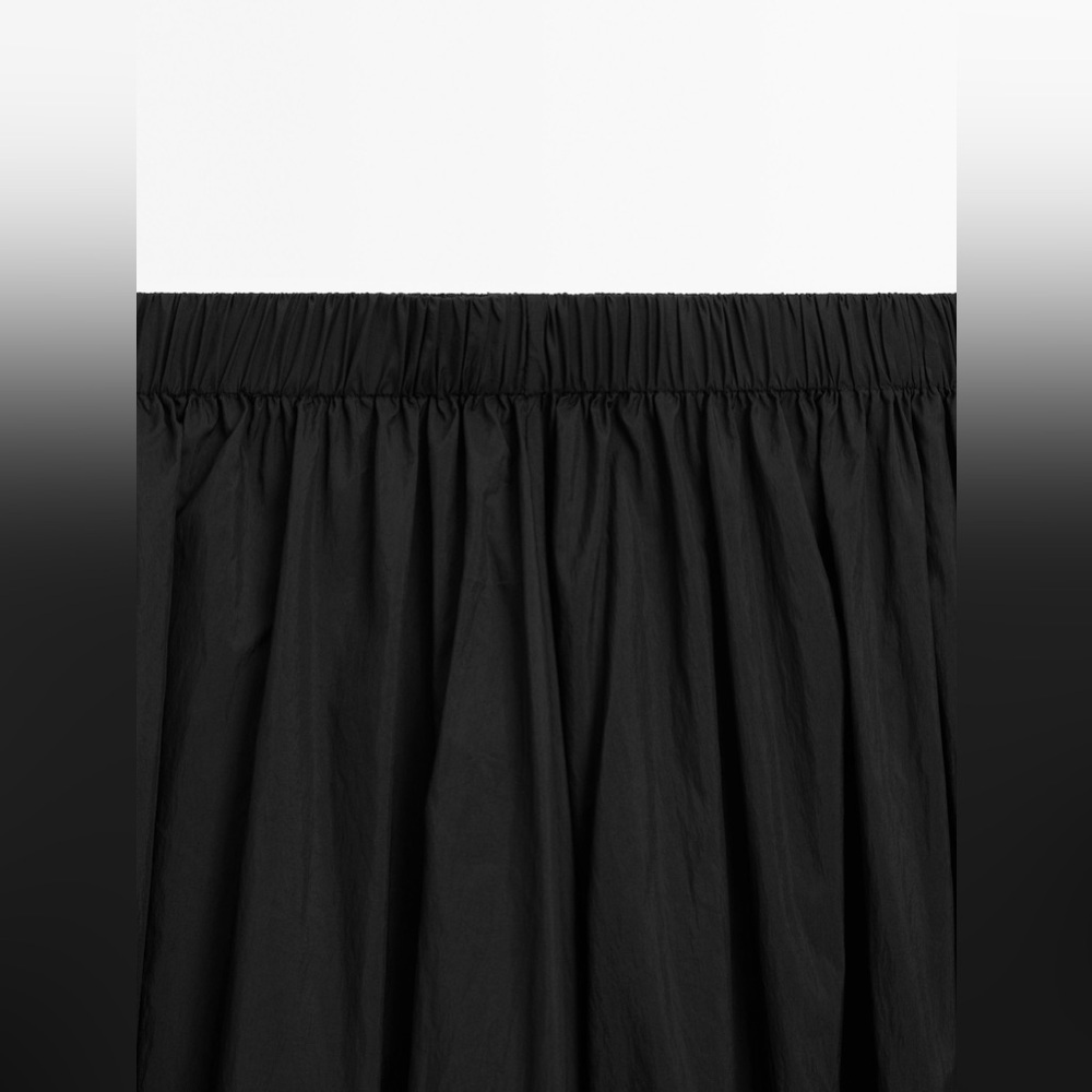 NWT. Massimo Dutti Black Technical Flared Midi Sk… - image 7